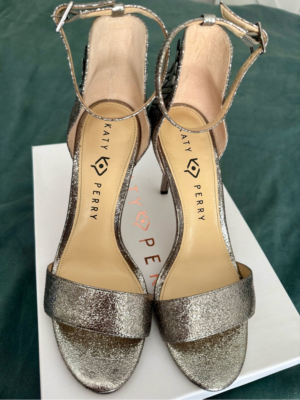 Katy Perry The Alexann Ankle-Strap Stiletto Heels with Feathered Heel Detail - Picture 3 of 4